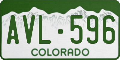 CO license plate AVL596