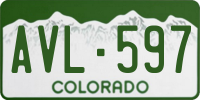 CO license plate AVL597