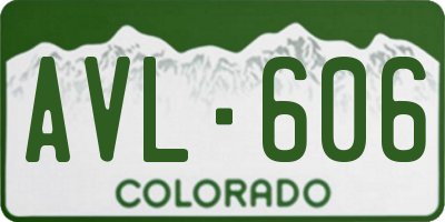 CO license plate AVL606