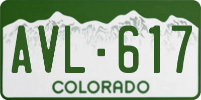 CO license plate AVL617