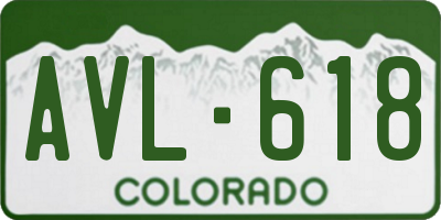 CO license plate AVL618