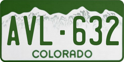 CO license plate AVL632