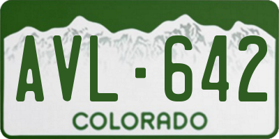 CO license plate AVL642