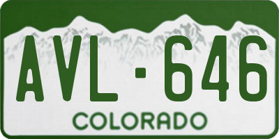 CO license plate AVL646