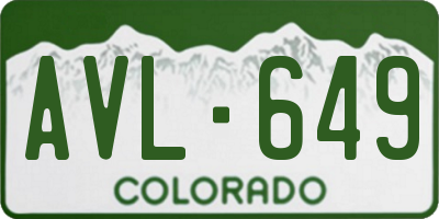 CO license plate AVL649