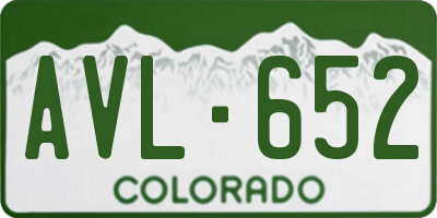CO license plate AVL652