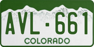 CO license plate AVL661