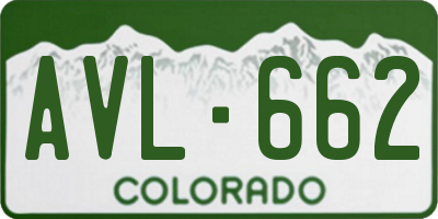 CO license plate AVL662