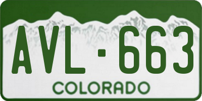 CO license plate AVL663