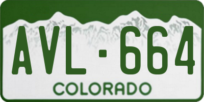 CO license plate AVL664