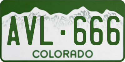CO license plate AVL666