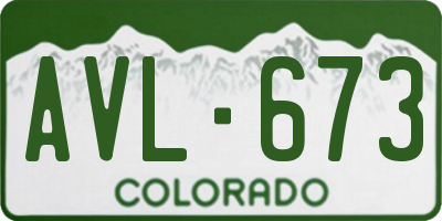 CO license plate AVL673