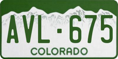CO license plate AVL675