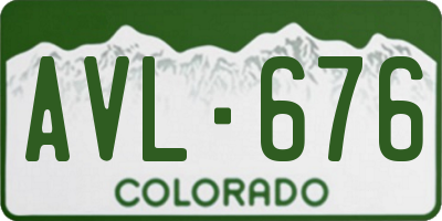 CO license plate AVL676