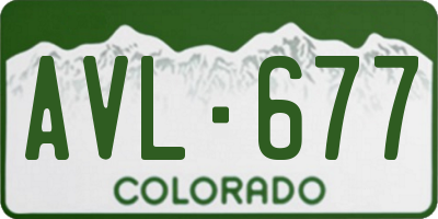 CO license plate AVL677