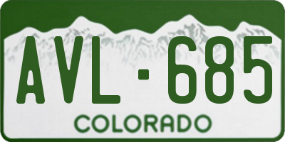 CO license plate AVL685