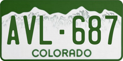 CO license plate AVL687