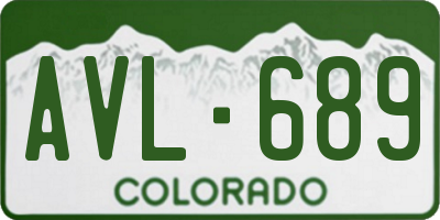 CO license plate AVL689