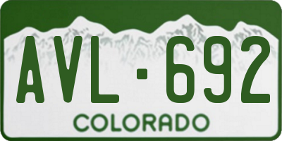 CO license plate AVL692