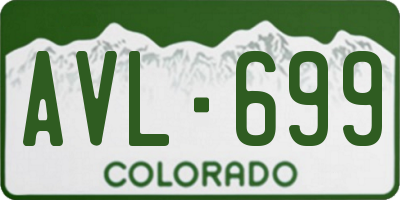 CO license plate AVL699
