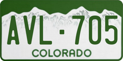 CO license plate AVL705