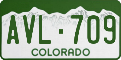 CO license plate AVL709