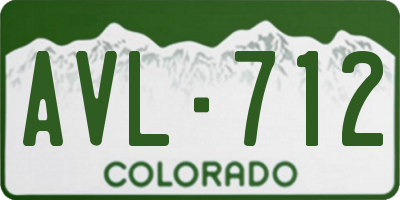 CO license plate AVL712