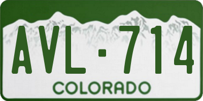 CO license plate AVL714