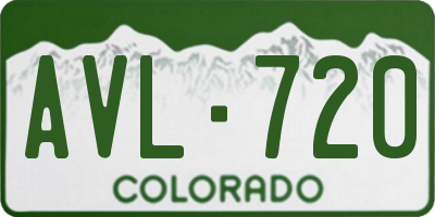 CO license plate AVL720