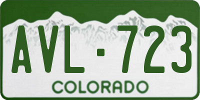 CO license plate AVL723