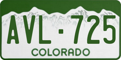CO license plate AVL725