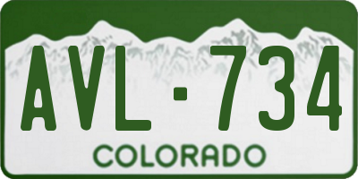 CO license plate AVL734