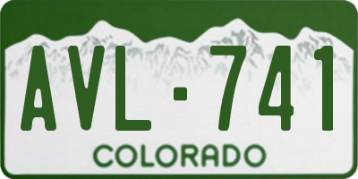 CO license plate AVL741