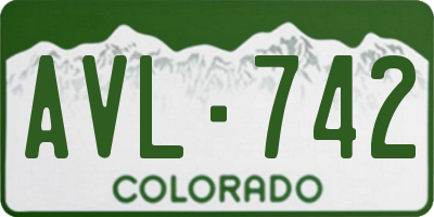 CO license plate AVL742