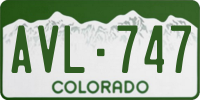 CO license plate AVL747