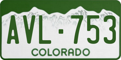 CO license plate AVL753