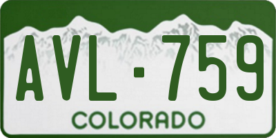 CO license plate AVL759