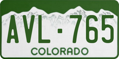 CO license plate AVL765