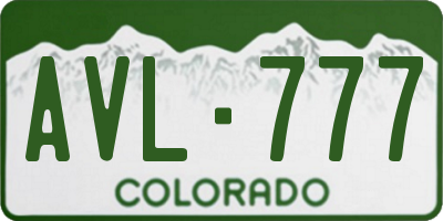 CO license plate AVL777