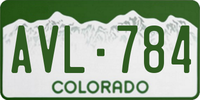 CO license plate AVL784