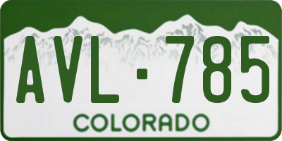 CO license plate AVL785