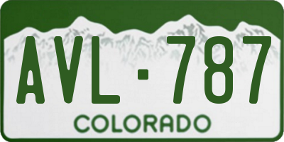 CO license plate AVL787