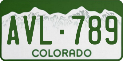 CO license plate AVL789