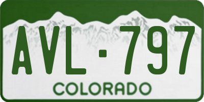 CO license plate AVL797