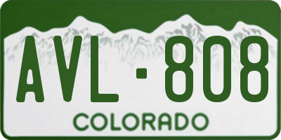 CO license plate AVL808