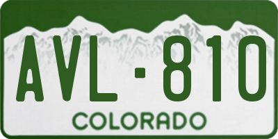 CO license plate AVL810