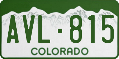 CO license plate AVL815