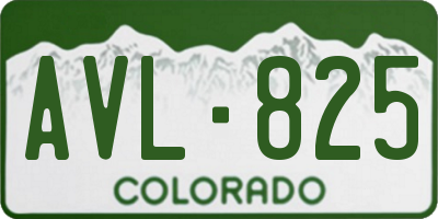 CO license plate AVL825