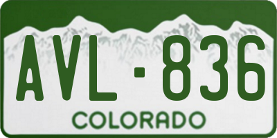 CO license plate AVL836