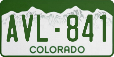 CO license plate AVL841